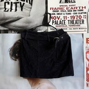 Navy Blue Corduroy Skirt